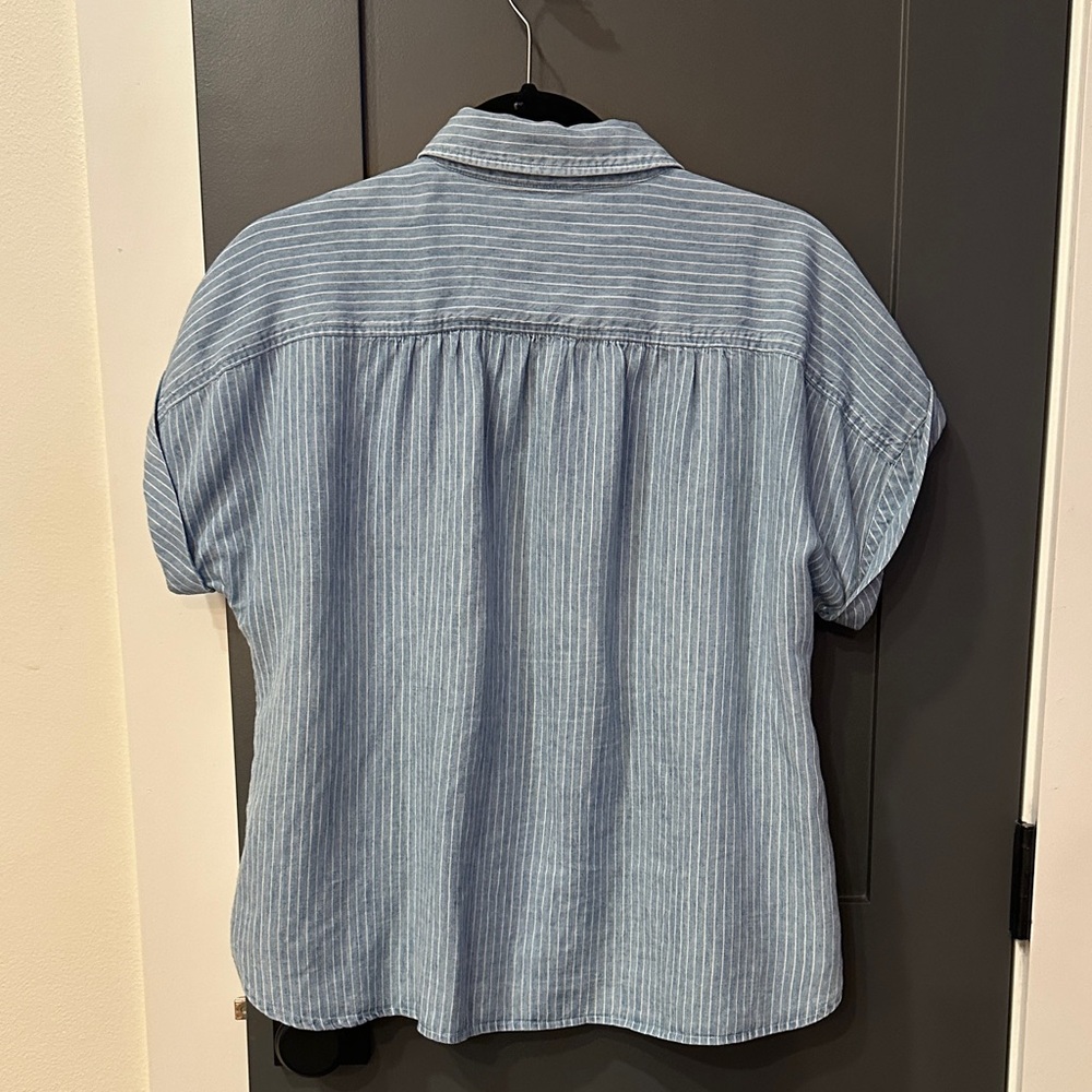 Faherty Blue Striped Blouse - Picture 2 of 5